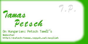 tamas petsch business card